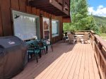 Deck with seating and gas grill